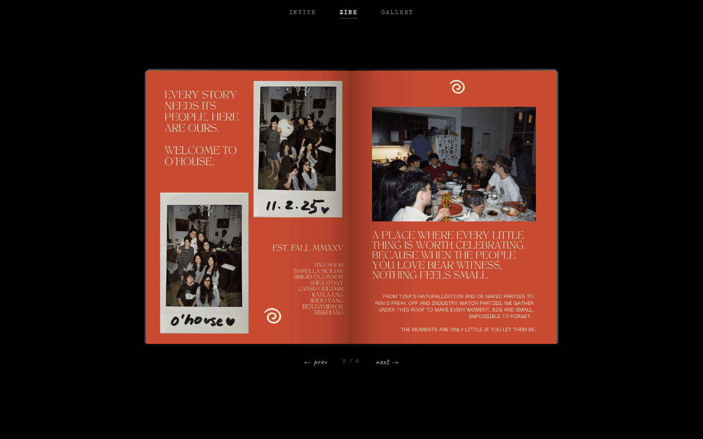 Dinner Party Invite & Archive